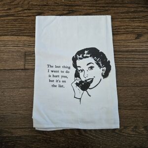 Retro Black and White Kitchen Towel
